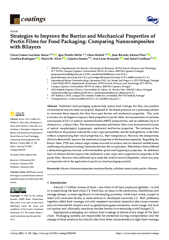 (PDF) Strategies to Improve the Barrier and Mechanical Properties of ...