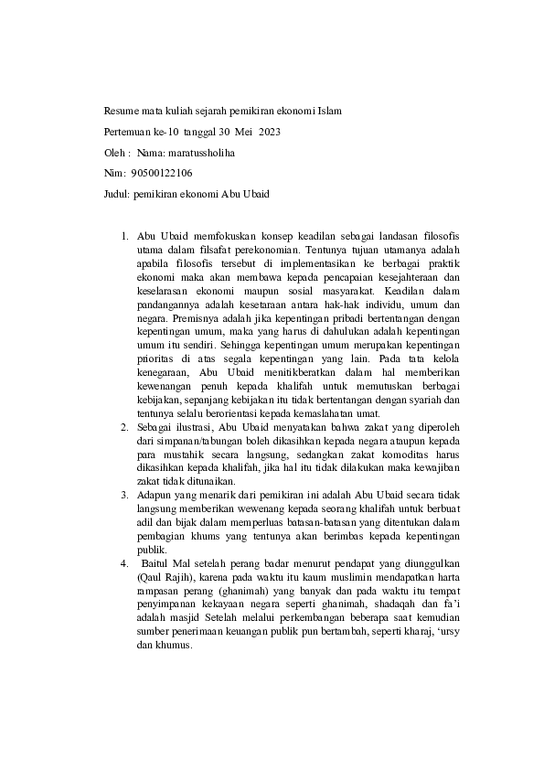 (DOC) pemikiran ekonomi Abu Ubaid