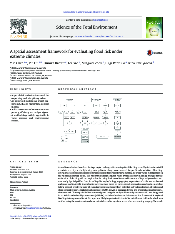 (PDF) A spatial assessment framework for evaluating flood risk under ...