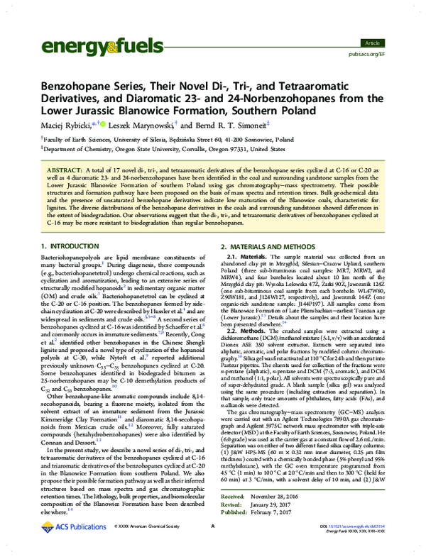 (PDF) Benzohopane Series, Their Novel Di-, Tri-, and Tetraaromatic ...