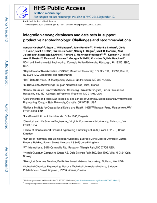 (PDF) Integration among databases and data sets to support productive ...