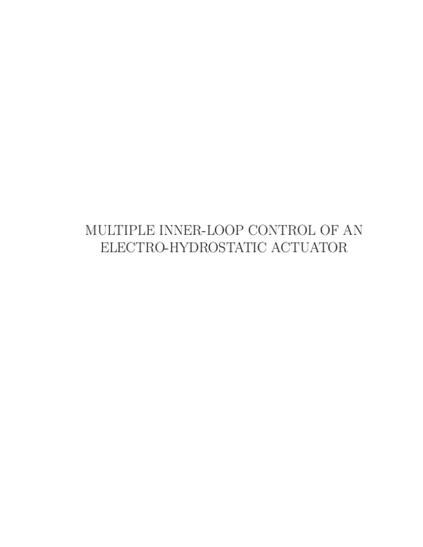 (PDF) Inner-Loop Control for Electro-Hydraulic (EHA) Actuation Systems