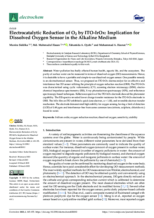 (PDF) Electrocatalytic Reduction of O2 by ITO-IrOx: Implication for ...