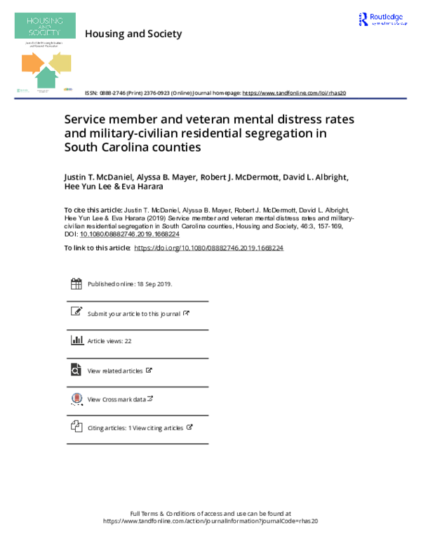 (PDF) Service member and veteran mental distress rates and military ...