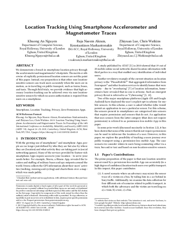 (PDF) Location Tracking Using Smartphone Accelerometer and Magnetometer ...