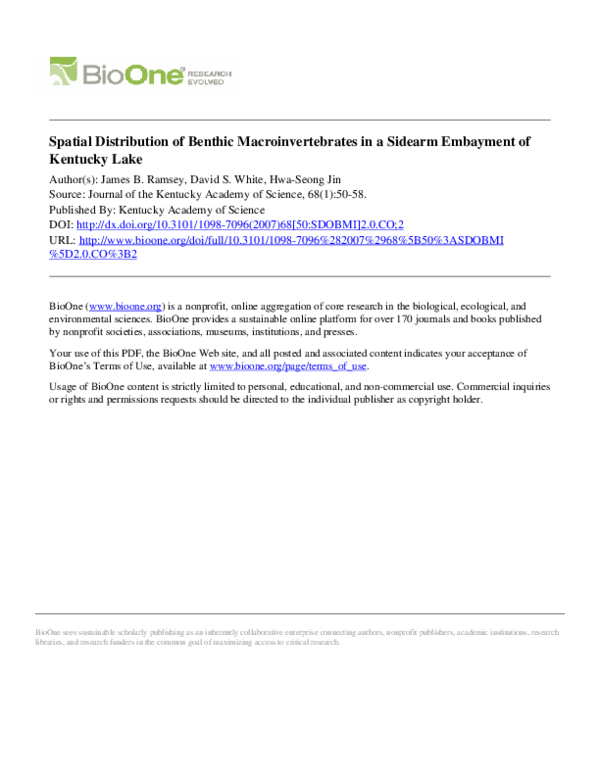 (PDF) Spatial distribution of benthic macroinvertebrates in the Erhai ...