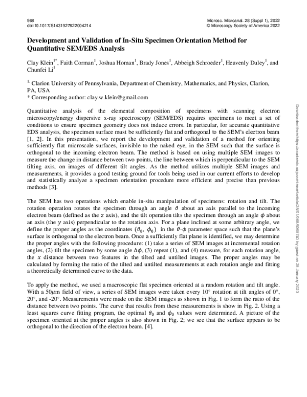 (PDF) Development and Validation of In-Situ Specimen Orientation Method ...
