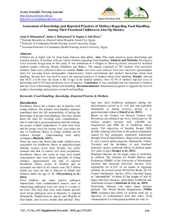 (PDF) Assessment of Knowledge and Reported Practices of Mothers ...