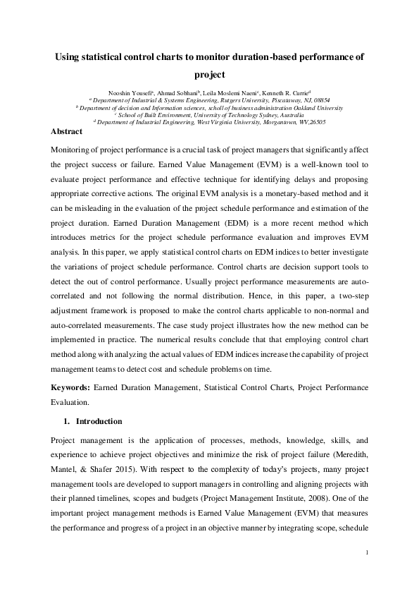 (PDF) Using statistical control charts to monitor duration-based ...