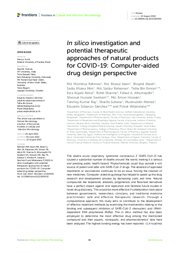(PDF) In silico investigation and potential therapeutic approaches of ...