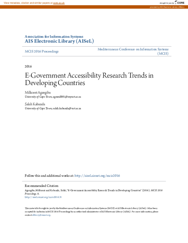 (PDF) E-Government Accessibility Research Trends in Developing ...