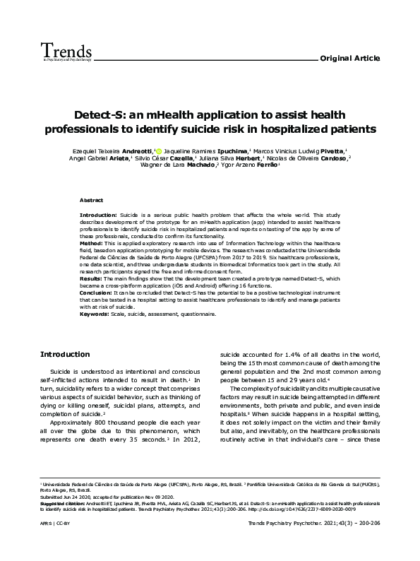 (PDF) Detect-S: an mHealth application to assist health professionals ...