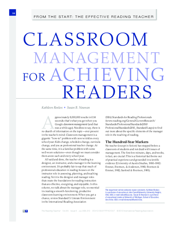 (PDF) Classroom Management For Achieving Readers