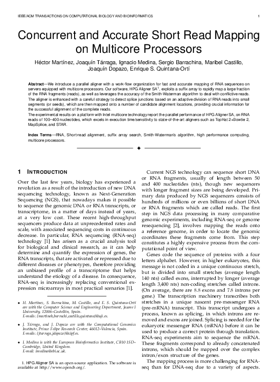 (PDF) Concurrent and Accurate Short Read Mapping on Multicore Processors