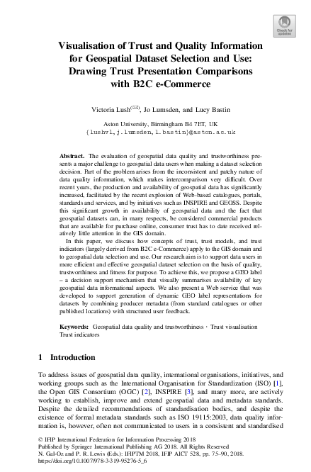 (PDF) Visualisation of Trust and Quality Information for Geospatial ...