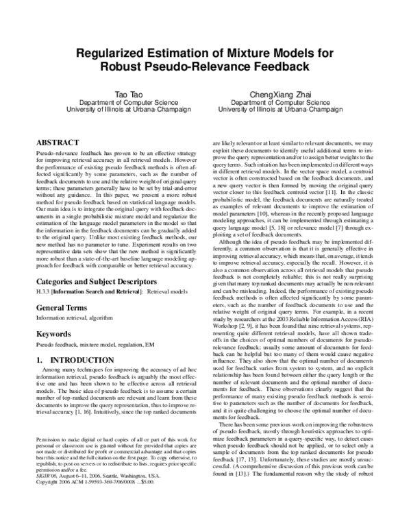 (PDF) Regularized estimation of mixture models for robust pseudo ...