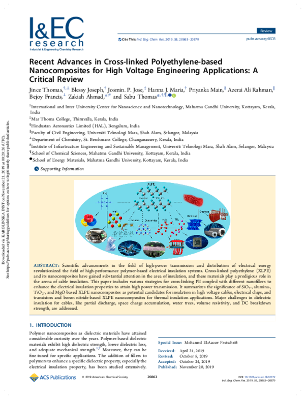 (PDF) Recent Advances in Cross-linked Polyethylene-based Nanocomposites ...
