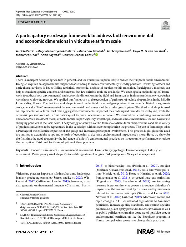 (PDF) A participatory ecodesign framework to address both environmental ...