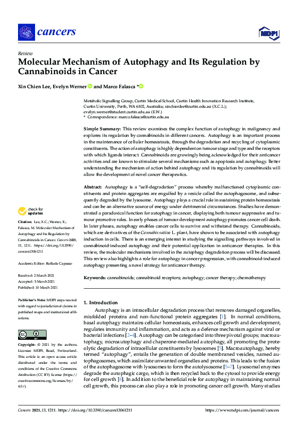 (PDF) Molecular Mechanism of Autophagy and Its Regulation by ...