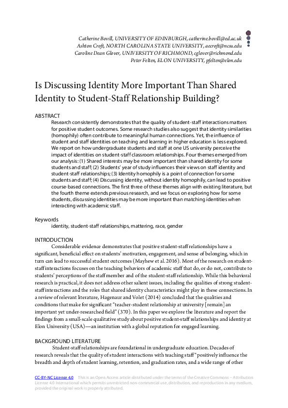 (PDF) Is Discussing Identity More Important Than Shared Identity To ...