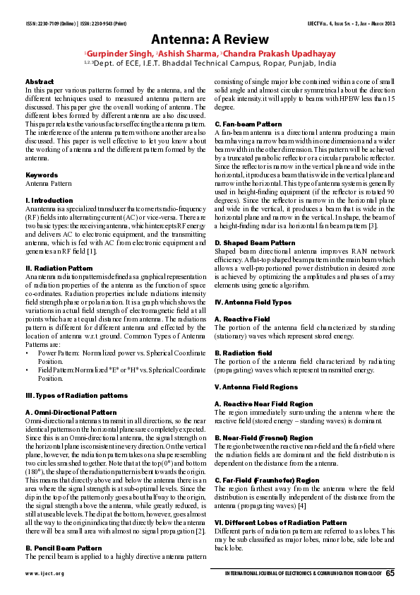 (PDF) Iject Vol. 4, Issue Spl -2, Jan -march 2013 Antenna: a Review
