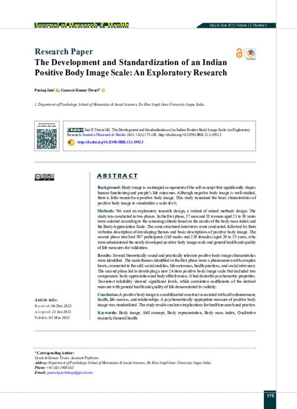 (PDF) Research Paper The Development and Standardization of an Indian ...