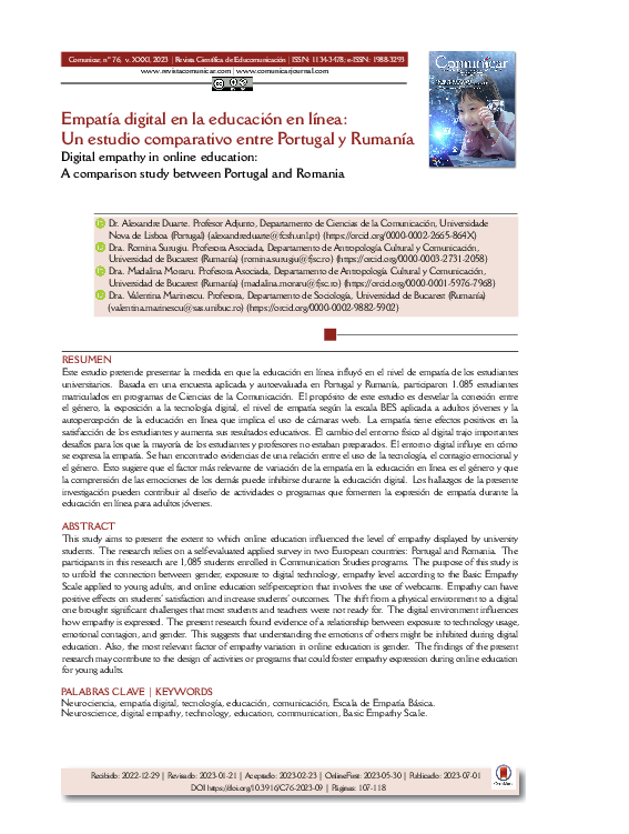 (PDF) Digital empathy in online education: A comparison study between ...