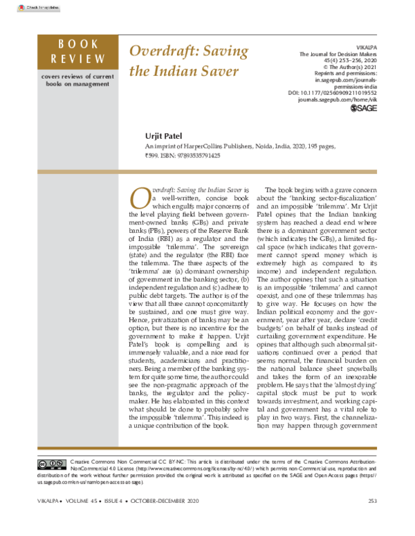 (PDF) Overdraft: Saving the Indian Saver