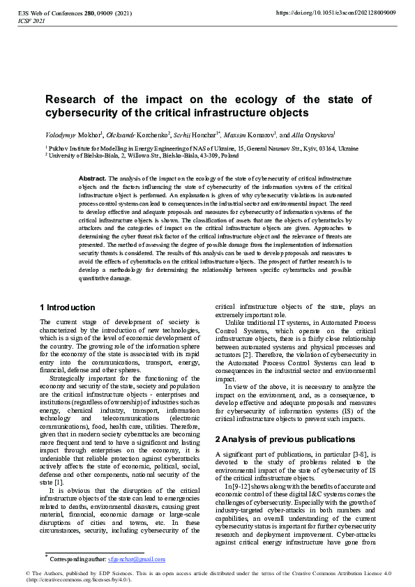 (PDF) Research of the impact on the ecology of the state of ...