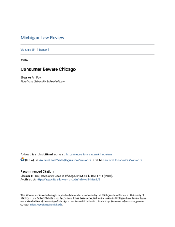 (PDF) Consumer Beware Chicago