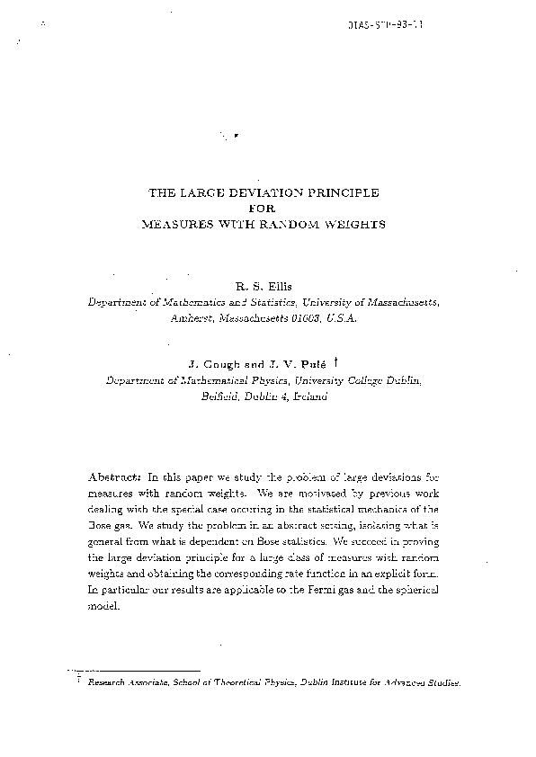 (PDF) The Large Deviation Principle for Measures with Random Weights
