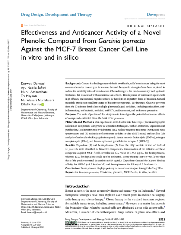 (PDF) Effectiveness and Anticancer Activity of a Novel Phenolic ...