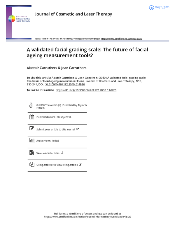 (PDF) A validated facial grading scale: the future of facial ageing ...