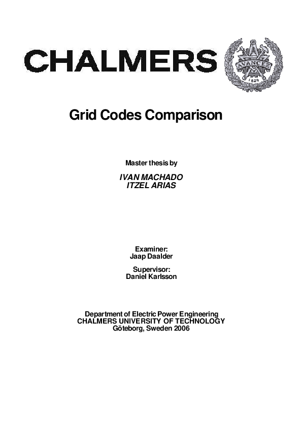 (PDF) Grid Codes Comparison