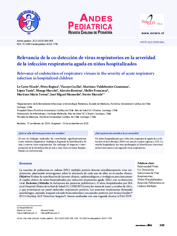 (PDF) Relevancia de la co-detección de virus respiratorios en la ...