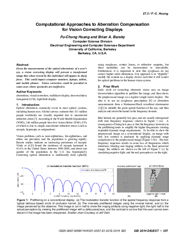 (PDF) 27.3: Computational Approaches to Aberration Compensation for ...
