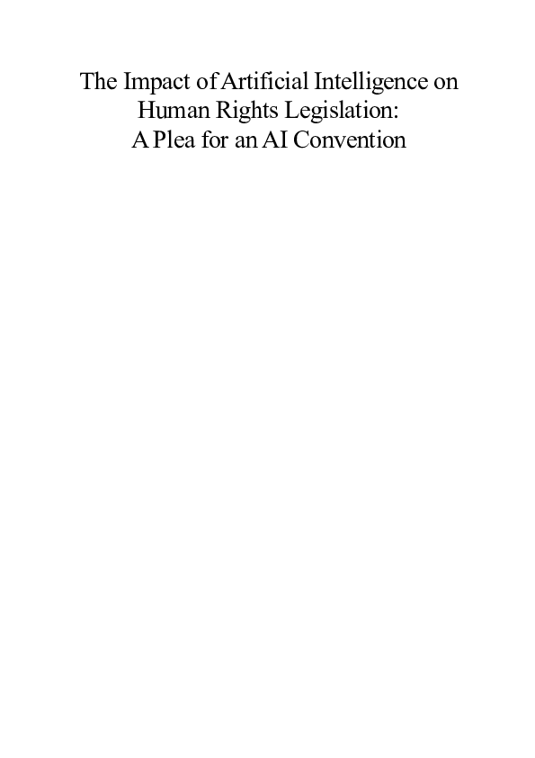 (PDF) The Impact of Artificial Intelligence on Human Rights Legislation ...