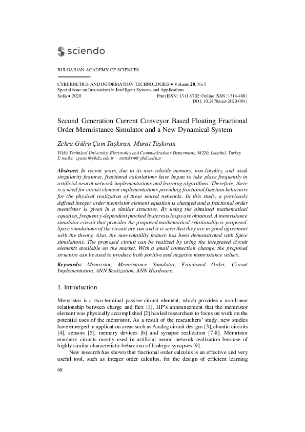 (PDF) Second Generation Current Conveyor Based Floating Fractional ...