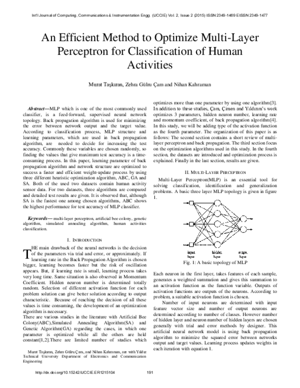 (PDF) An Efficient Method to Optimize Multi-Layer Perceptron for ...