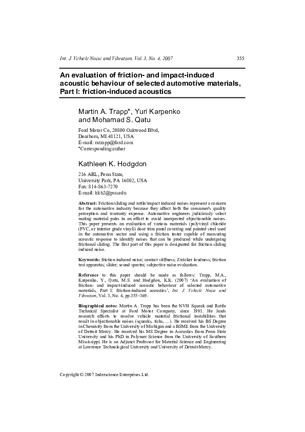 FRICTION INDUCED INTERACTIONS ACOUSTIC EMISSIONS visual data 3