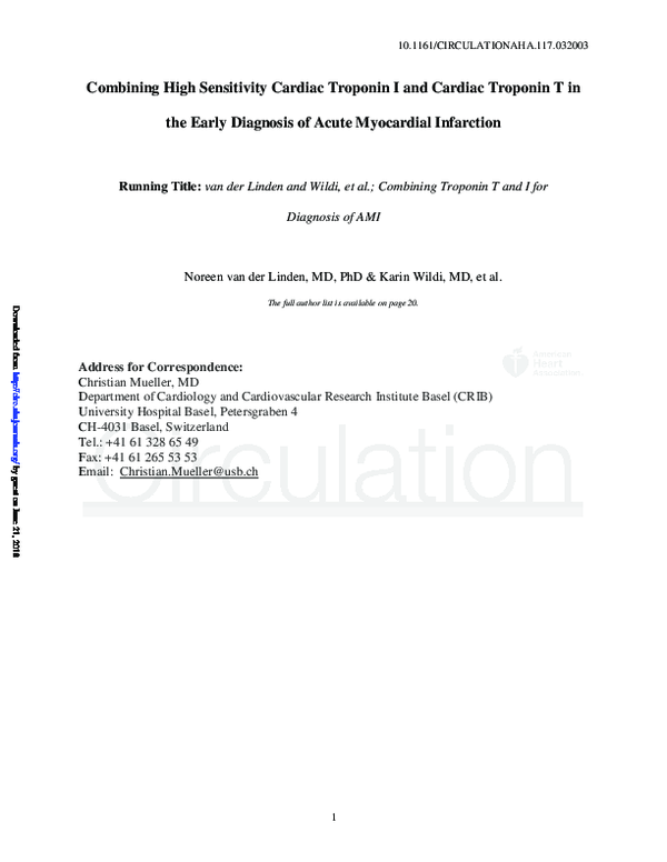 (PDF) Combining High Sensitivity Cardiac Troponin I and Cardiac ...