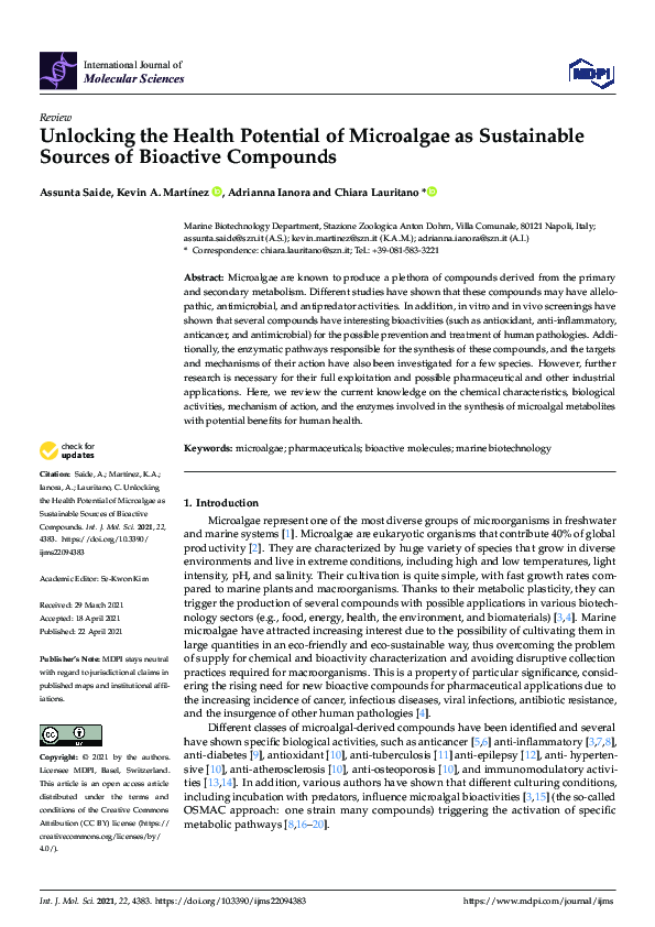 (PDF) Unlocking the Health Potential of Microalgae as Sustainable ...