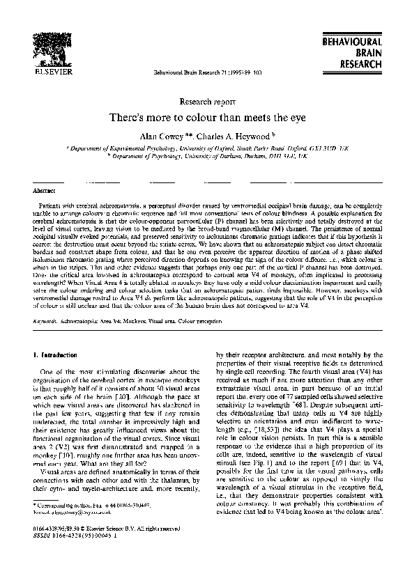 (PDF) There's more to colour than meets the eye