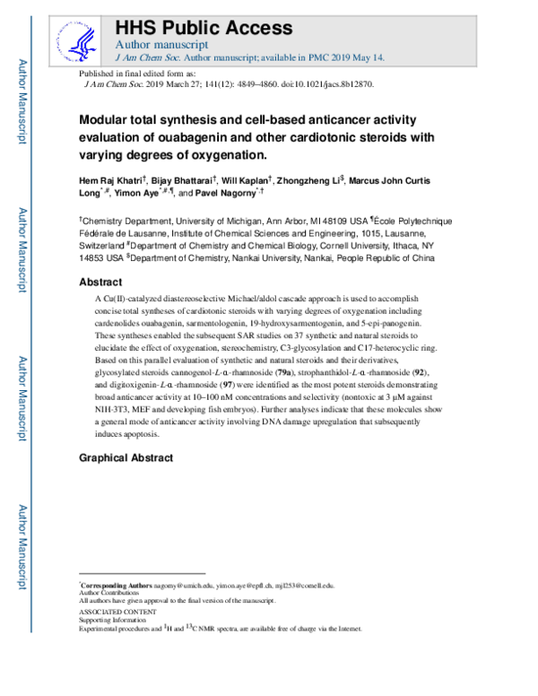 (PDF) Modular Total Synthesis and Cell-Based Anticancer Activity ...
