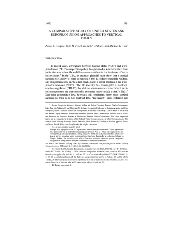 (PDF) A Comparative Study of United States and European Union ...
