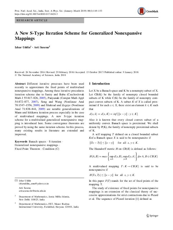 (PDF) A New S-Type Iteration Scheme for Generalized Nonexpansive Mappings