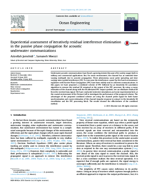 (PDF) Experiential assessment of iteratively residual interference ...