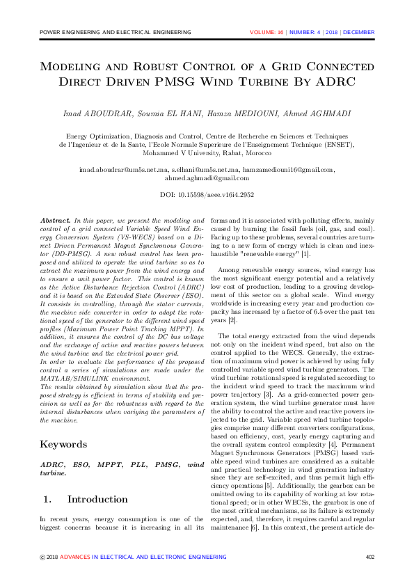 (PDF) Modeling and Robust Control of a Grid Connected Direct Driven ...