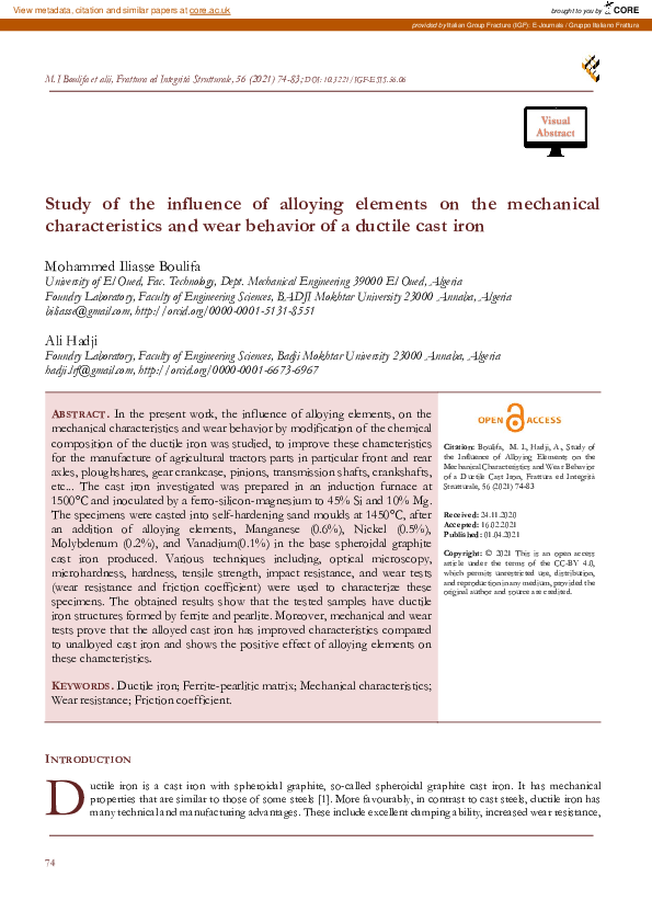 (PDF) Study of the Influence of Alloying Elements on the Mechanical ...