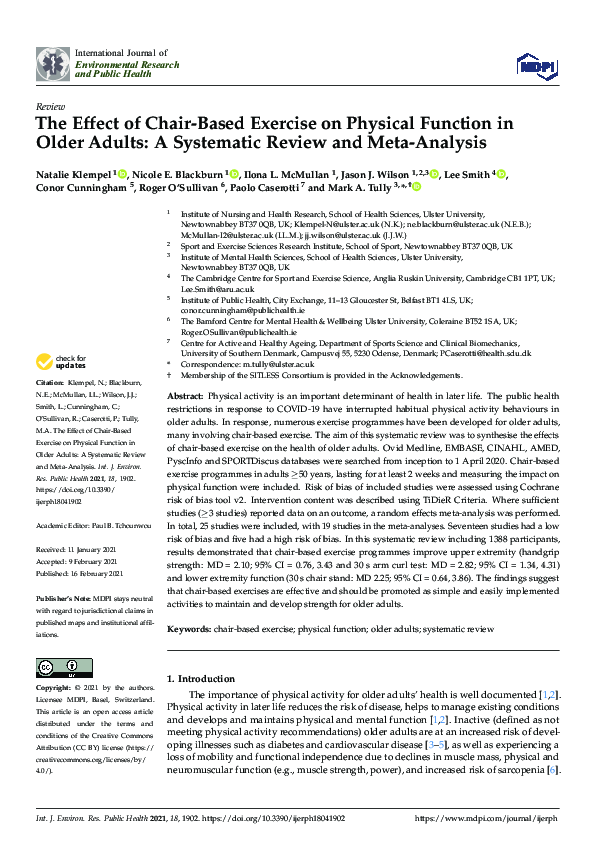 (PDF) The Effect of Chair-Based Exercise on Physical Function in Older ...